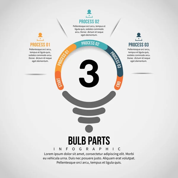 Lamp deel Infographic — Stockvector