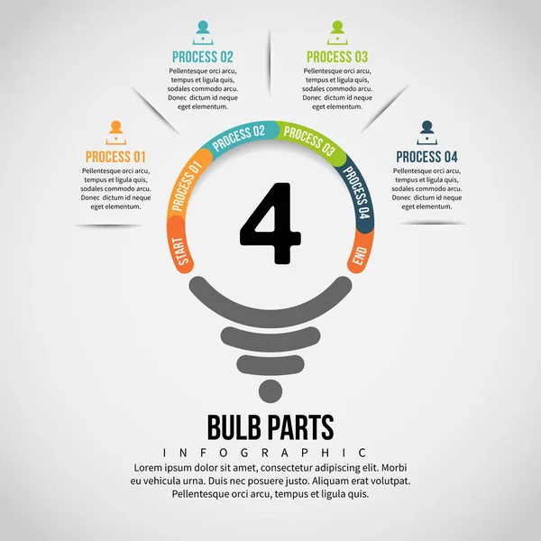 Parte bombilla Infografía — Archivo Imágenes Vectoriales