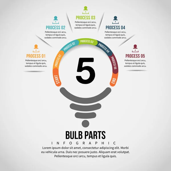 Parte bombilla Infografía — Archivo Imágenes Vectoriales