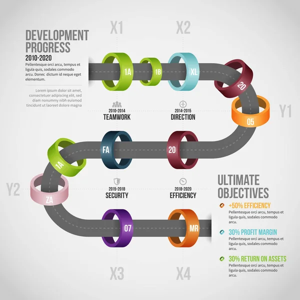 Anneaux Waypoint Infographie — Image vectorielle