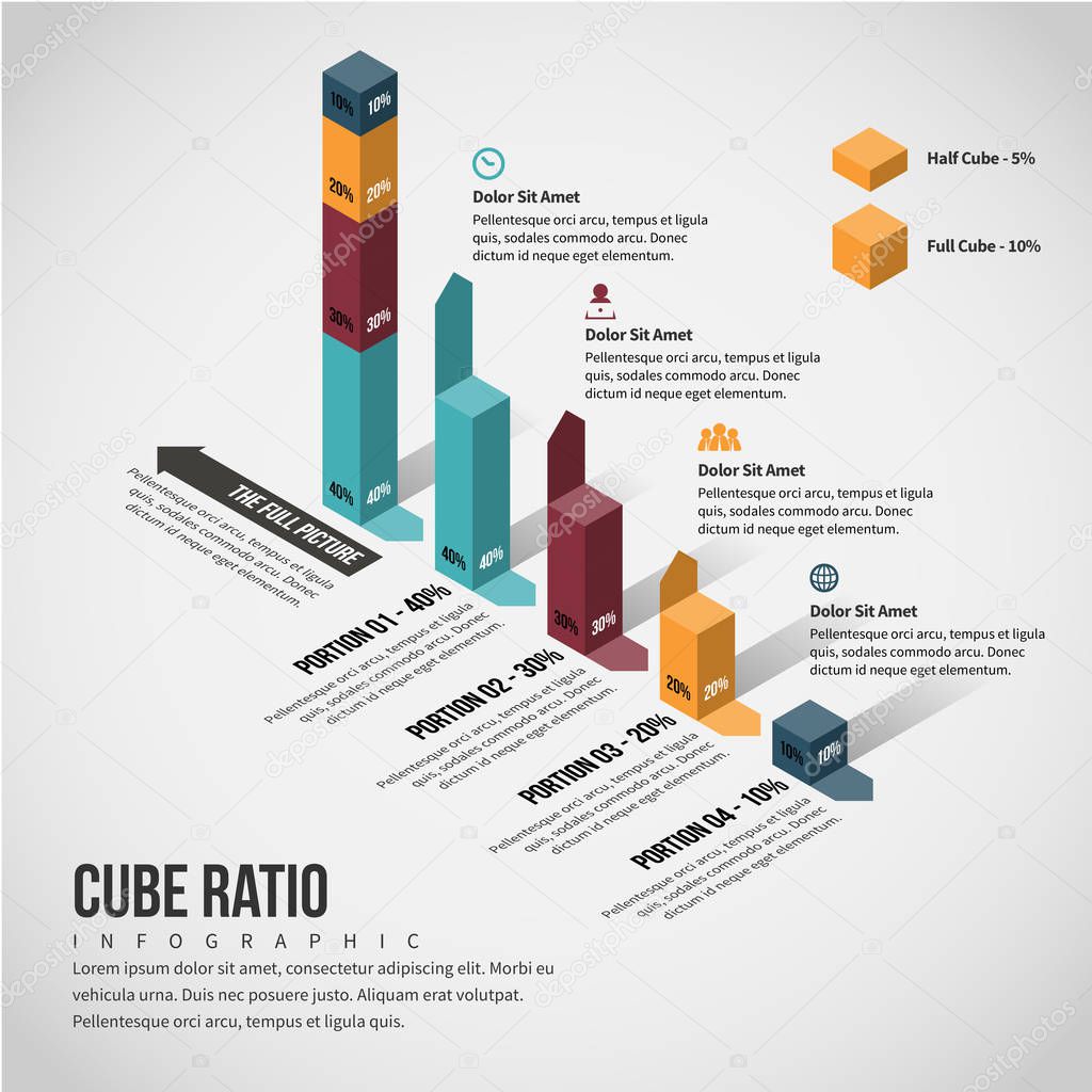 Isometric Cube Ratio Infographic