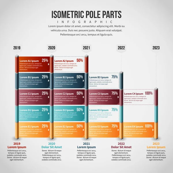 Isometrische Pole onderdelen Infographic — Stockvector