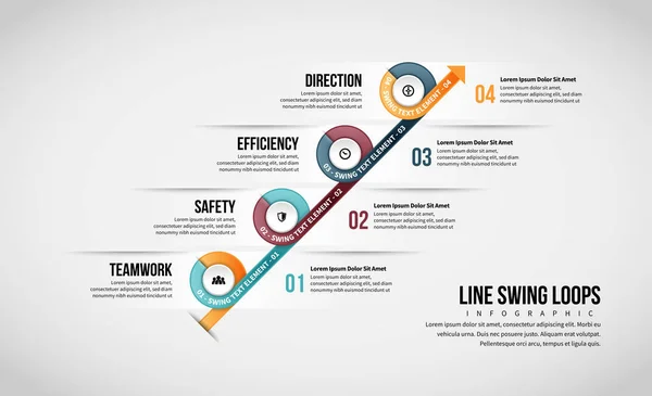 Linje Swing loopar Infographic — Stock vektor
