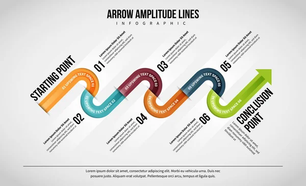 Pijl Amplitude lijnen Infographic — Stockvector