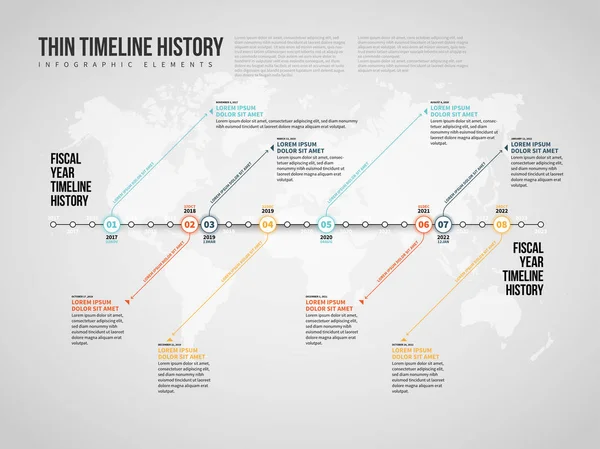 Cronología delgada Historia Infografía — Vector de stock