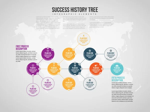 História do Sucesso Infográfico em Árvore — Vetor de Stock