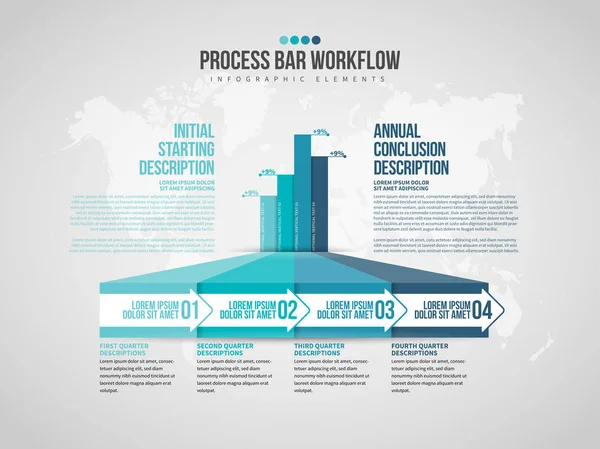 Process Bars Workflow Infographic — ストックベクタ