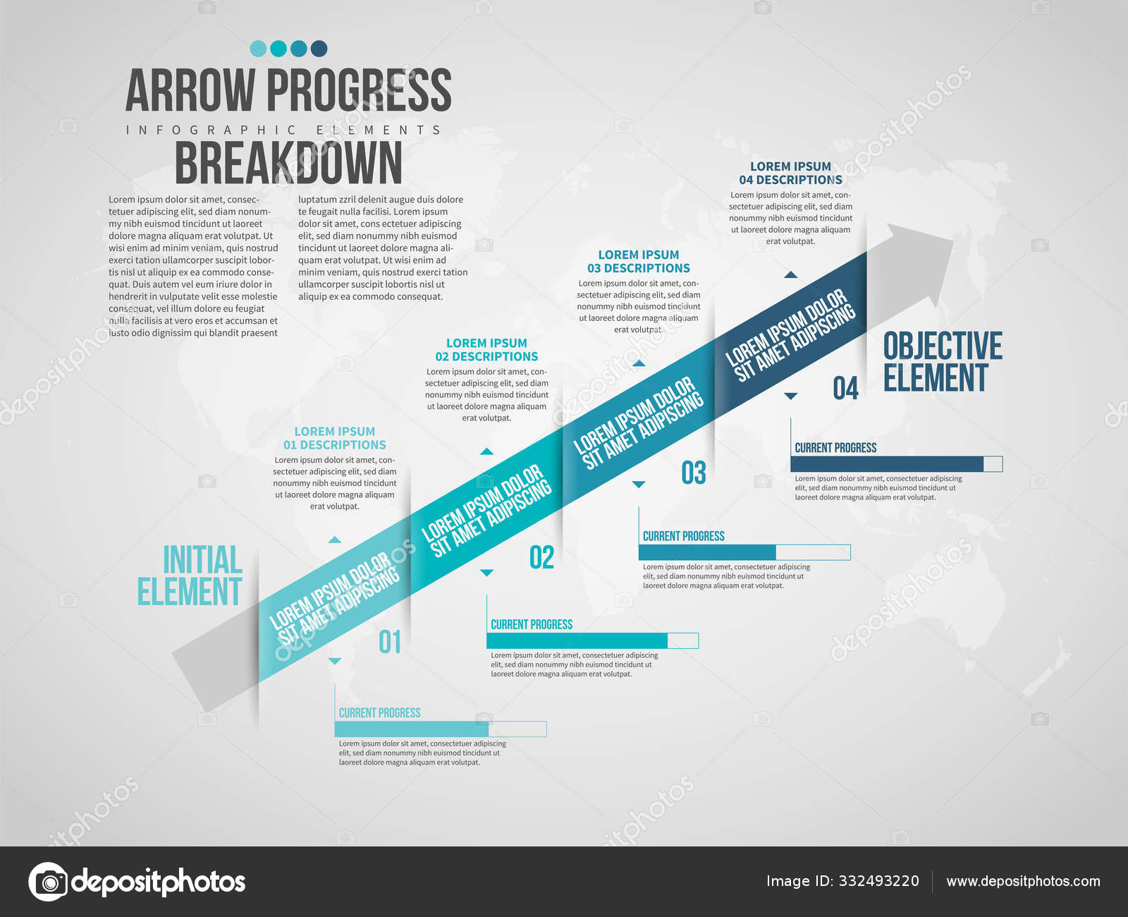 Arrow Progress Breakdown Infografía Vector de stock por ©herminutomo ...
