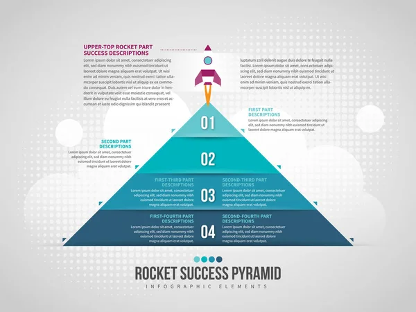 Raket framgång Pyramid Infographic — Stock vektor