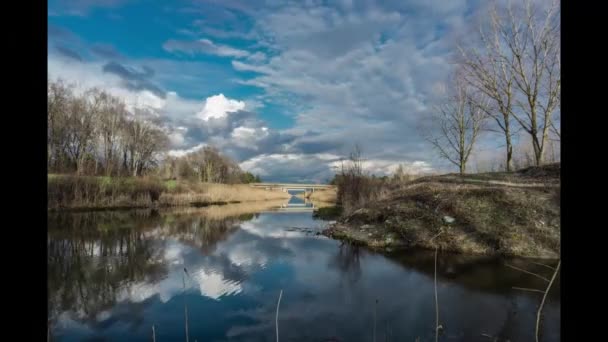 Timelapse Río Perspectiva Fishermans — Vídeo de stock