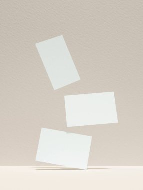 Kartvizit dinamik olarak hafif bir arka plan üzerinde dağınık 3 boyutlu görüntüleri işlemek.