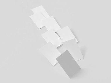 Kartvizit mock-up, 3d render, ışık gri arka plan