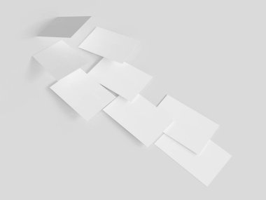 Kartvizit mock-up, 3d render, ışık gri arka plan