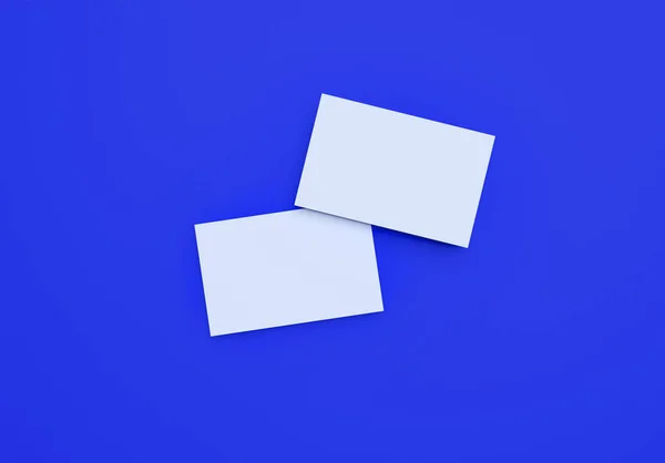 Καταστήσει 3d εικόνες από επαγγελματικές κάρτες δυναμικά διάσπαρτα σε μπλε φόντο. — Φωτογραφία Αρχείου