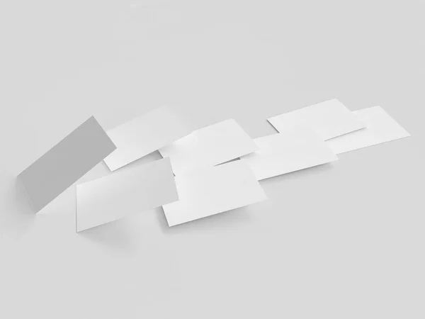 Επαγγελματική κάρτα mock-up, 3d rendering, ανοιχτό γκρι φόντο — Φωτογραφία Αρχείου