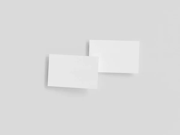 Kartvizit mock-up, 3d render, ışık gri arka plan