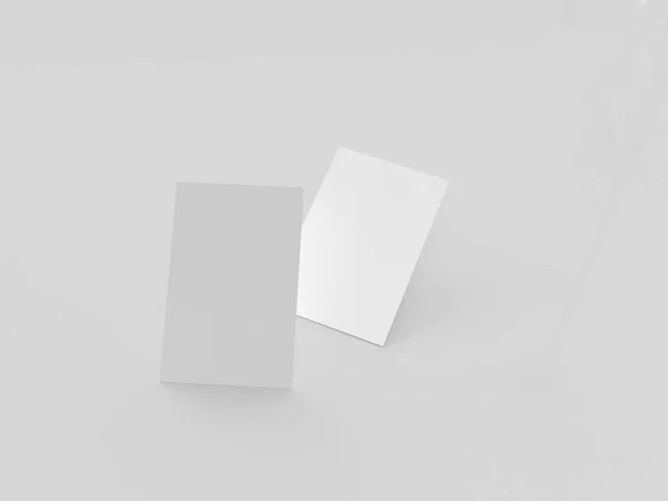 Kartvizit mock-up, 3d render, ışık gri arka plan