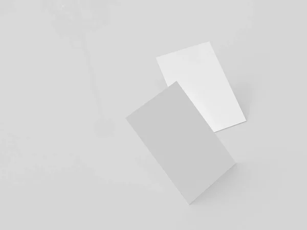 Kartvizit mock-up, 3d render, ışık gri arka plan