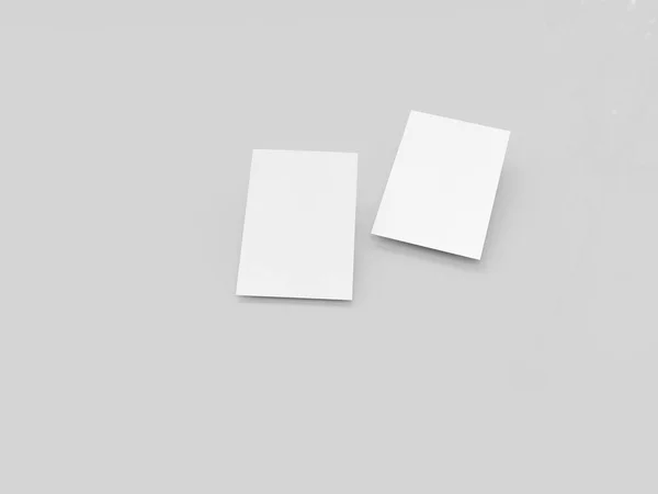 Kartvizit mock-up, 3d render, ışık gri arka plan