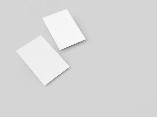 Kartvizit mock-up, 3d render, ışık gri arka plan