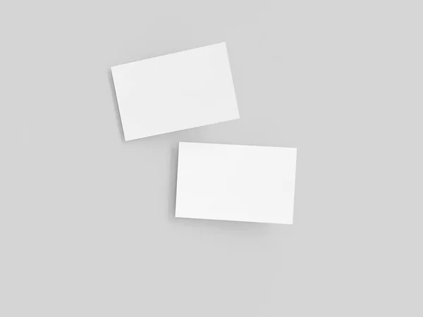 Modello di biglietto da visita, rendering 3d, sfondo grigio chiaro — Foto Stock