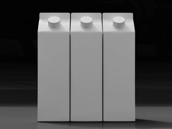 3D mockup šablony balení tetrapak. — Stock fotografie