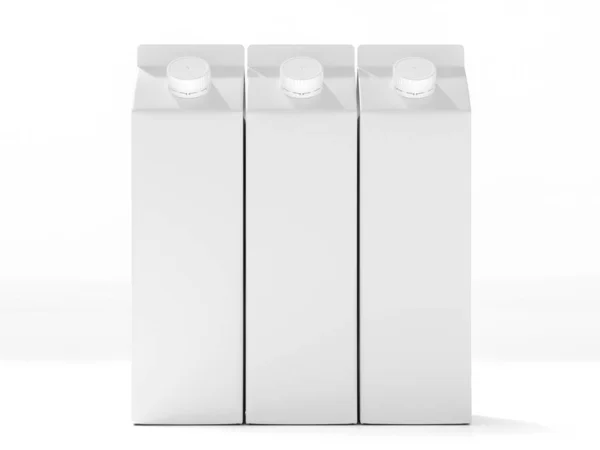 3d model van een tetrapak verpakkingssjabloon. — Stockfoto