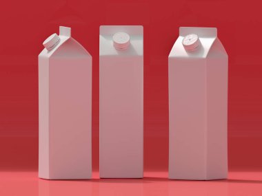 Bir tetrapak paketleme şablonunun 3d modeliName.