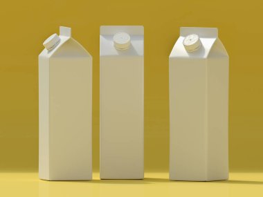 Bir tetrapak paketleme şablonunun 3d modeliName.