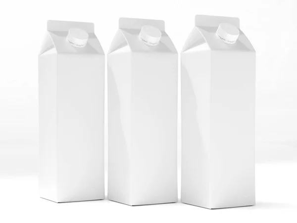 3d model van een tetrapak verpakkingssjabloon. — Stockfoto