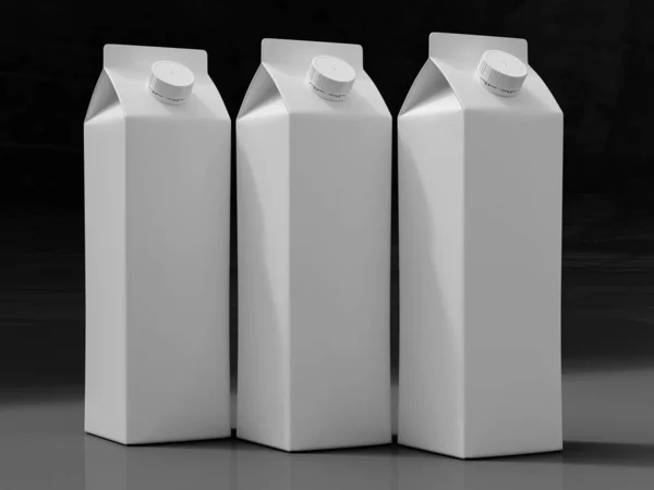 3D mockup šablony balení tetrapak. — Stock fotografie