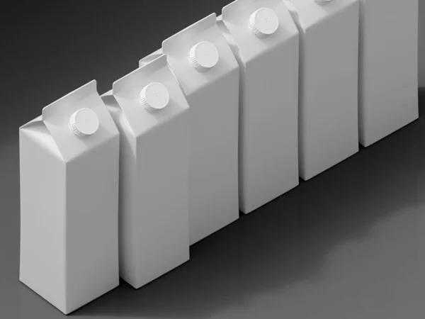 3d model van een tetrapak verpakkingssjabloon. — Stockfoto