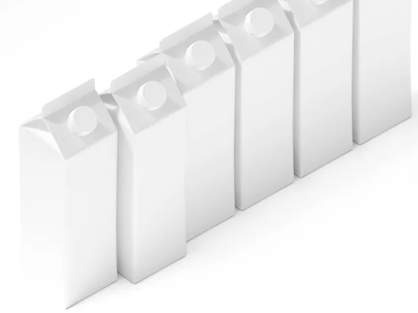 Bir tetrapak paketleme şablonunun 3d modeliName. — Stok fotoğraf