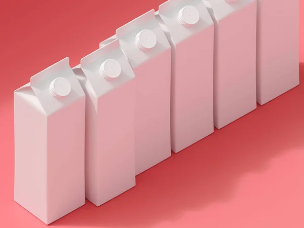 Mockup 3D di un modello di imballaggio tetrapak . — Foto Stock