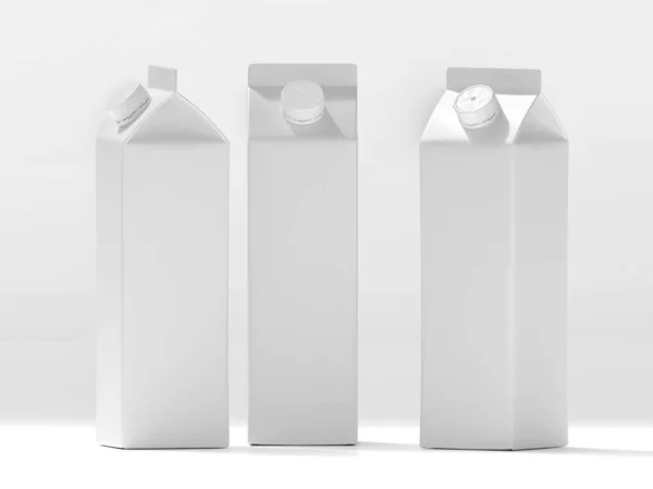 Bir tetrapak paketleme şablonunun 3d modeliName. — Stok fotoğraf