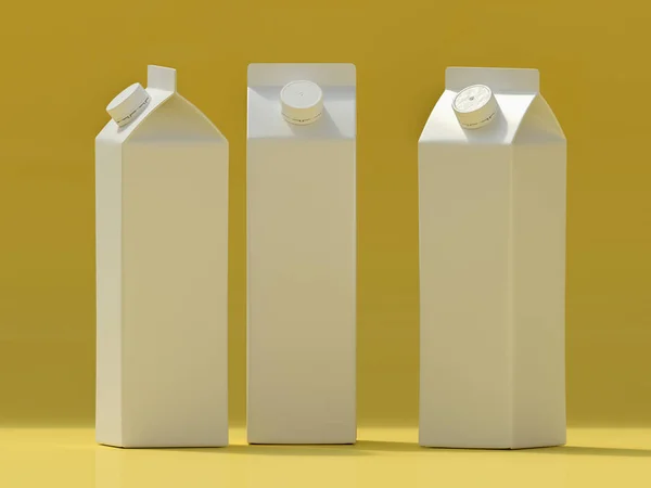 3D mockup šablony balení tetrapak. — Stock fotografie