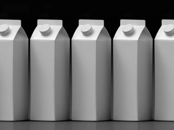 Mockup 3D di un modello di imballaggio tetrapak . — Foto Stock