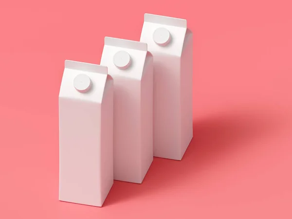 Maqueta 3D de una plantilla de embalaje tetrapak . —  Fotos de Stock