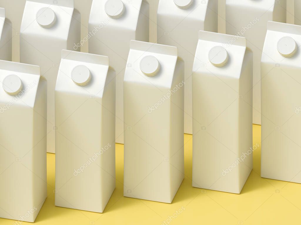 3D mockup of a tetrapak packaging template.