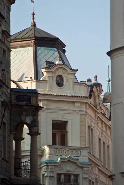 Krásné domy na ulici. Praha, Česká republika — Stock fotografie