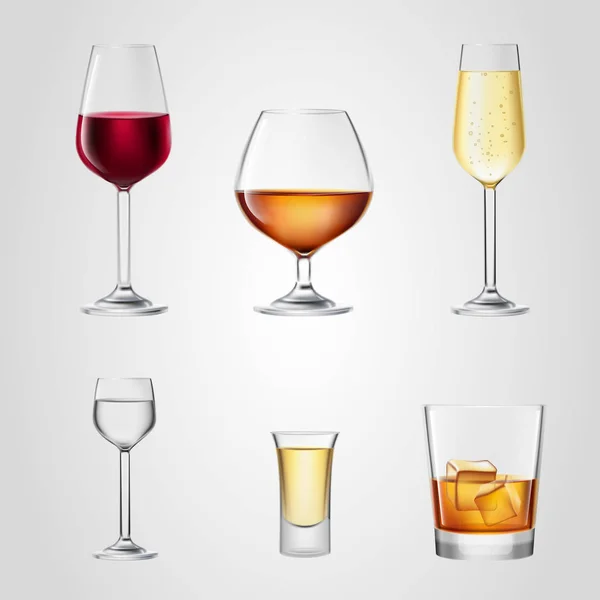 Glas Wijn Alcohol Drinken Drinken Biercafé — Stockvector