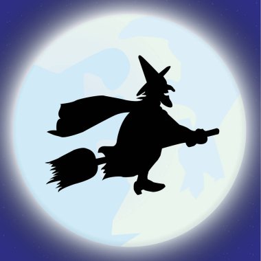 Cadı korkunç gece Cadılar Bayramı moon 