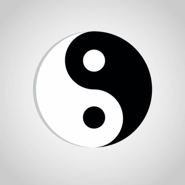 Yin Yang sembolü işareti Asya vektör soyut