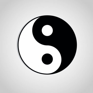 Yin Yang sembolü işareti Asya simge vektör soyut