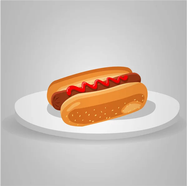 Hot Dog Comida Rápida Frankfurt — Vector de stock