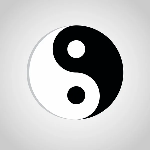 Yin Yang Símbolo Signo Abstrato Asiático Vetor —  Vetores de Stock