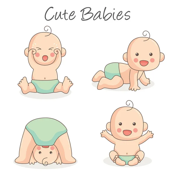 Baby Born Kid Shower Cartoon People Children Boy Girl Cute — Stockvector