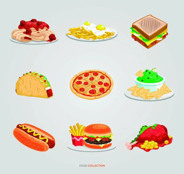 餐馆食品菜单插图设计 — 图库矢量图片