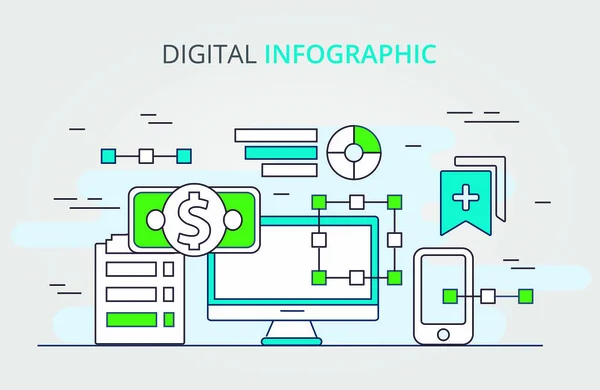 Conception Vectorielle Infographie Données Numériques — Image vectorielle