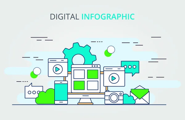 Conception Vectorielle Infographie Données Numériques — Image vectorielle